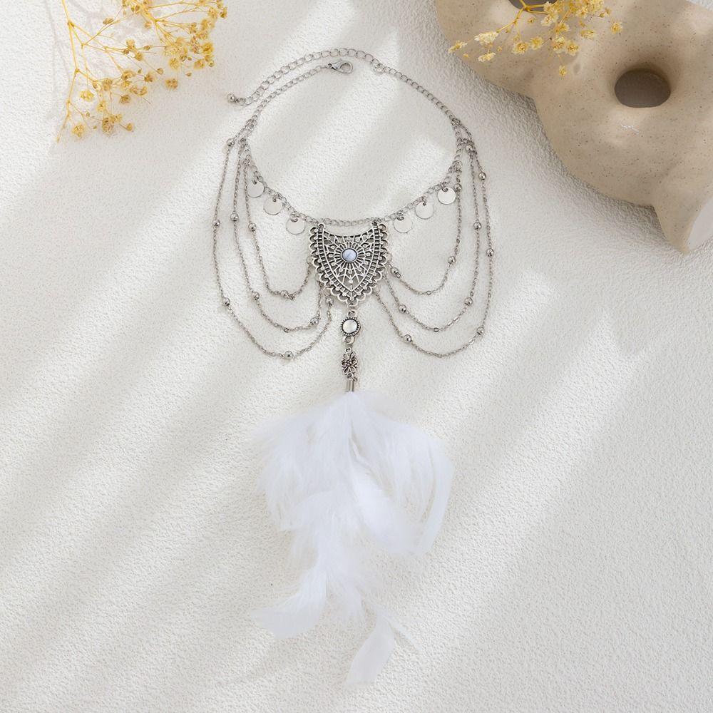 Bohemian Style Wide Irregular Open Bangle Tassel Exaggerated Bracelet Cute Metal Arm Chain  Gift