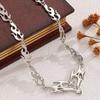 Sweet and Cool Flame Heart Choker Barbed Wire Gothic Necklace Fashion Y2k Thorns Necklace  Hip Hop