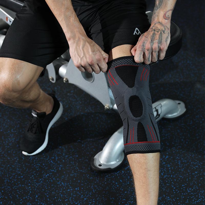Shiwei's New Cross-border Three-dimensional Woven Silicone Support Nylon Breathable Sports Knee Pads for Running, Cycling, and Fitness Protection