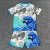 Dziecięcy Zestaw 2-częściowy T-shirt i Szorty z Nadrukiem Zwierząt Papuga Ptak Outdoor Street 11 Kolorów Letni Domowy Codzienny Strój Zestaw Sportowy dla Chłopca i Dziewczynki