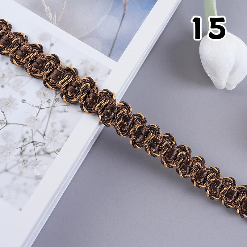 12 Meter Braided Lace Trim Fabric Fringe 1.5cm Width Lace Ribbon Apparel Curtain Diy Sewing Accessories Upholstery Decor Crafts