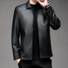 Kurtka skórzana Nowa kurtka skórzana męska biznesowa swobodna modna kurtka skórzana z klapami wiosenno-jesienna męska kurtka