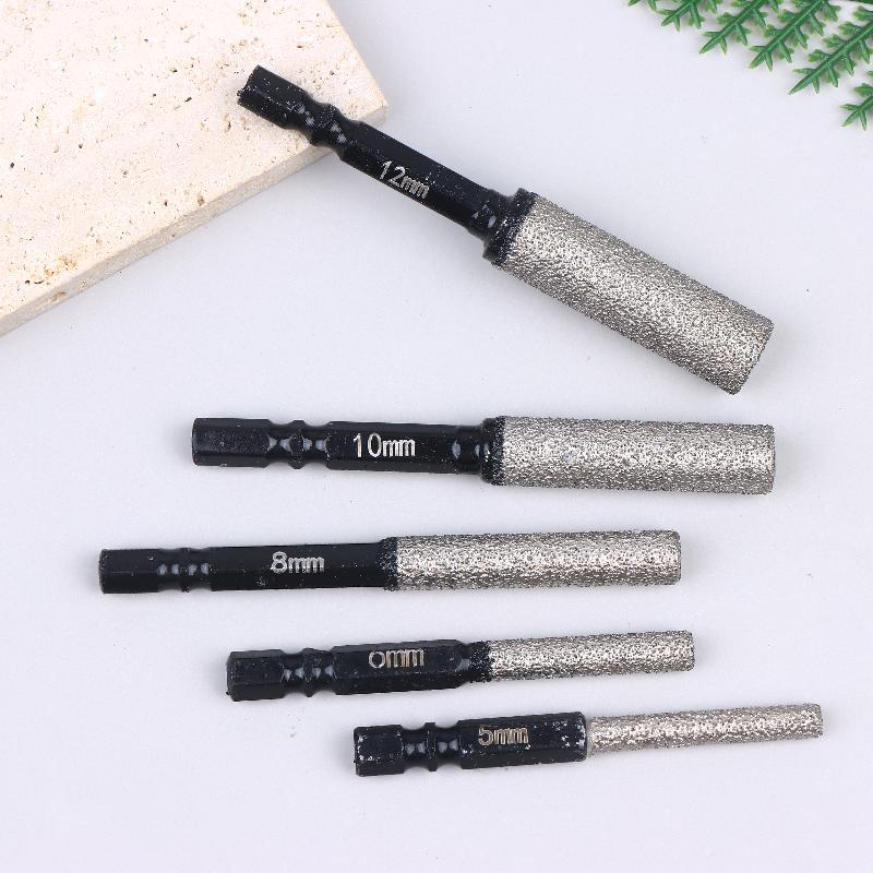 2Pcs 5-12Mm Vacuum Brazed Dry Drill Bit Set - Dual-Purpose Dry/Wet Use For Porcelain/Granite/Tile/Marble