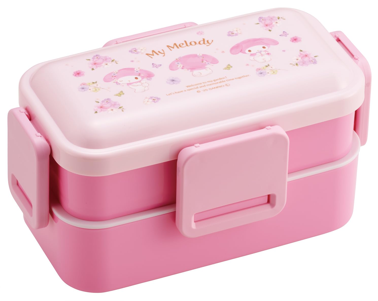 

Skater Bento Fluffy Made in Sanrio My Pastel Vivid Watercolor Floral Box, Serving, Two-Tier, 600ml, Japan, Melody, Print, Girl s PFLW4-A
