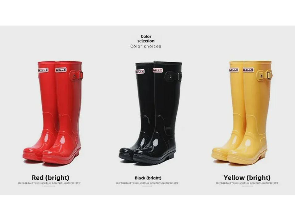 Women's Waterproof Non-Slip Fashion Rain Boots - Spring/Summer Korean Style, Wear-Resistant Solid Color