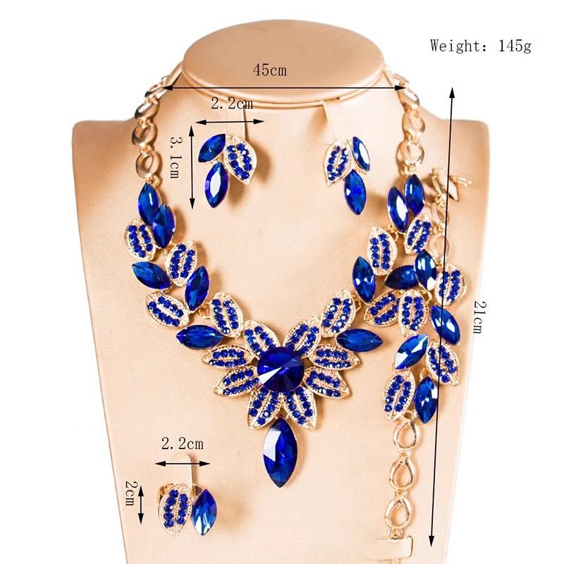 Jewelry Gemstone Four-Piece Short Collarbone Necklace Bridal Wedding Dress Accessories