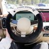Universal Winter Plush Car Steering Wheel Cover Cute Cartoon Panda Design Ladies Heating Handle Cover for Various Models