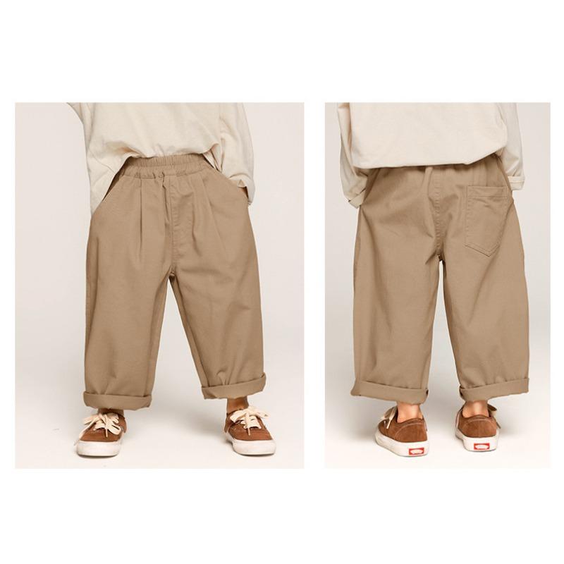 Pantaloni Harem Lunghi Casual Colore Unico Stile Coreano per Bambini Ragazzi