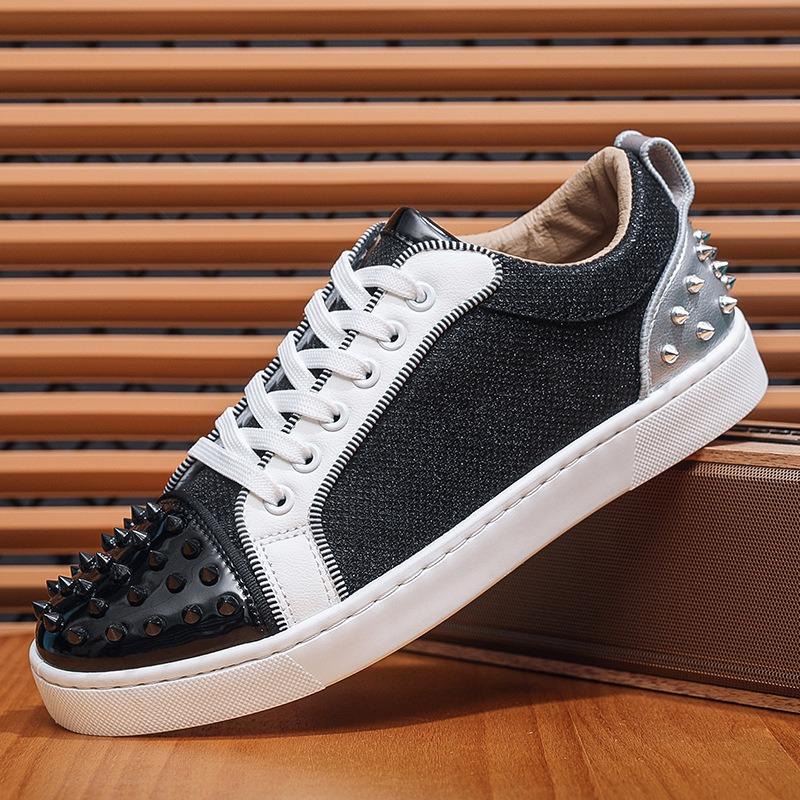 

Autumn new rivet hot diamond men s board shoes men s sports shoes trendy casual shoes 44