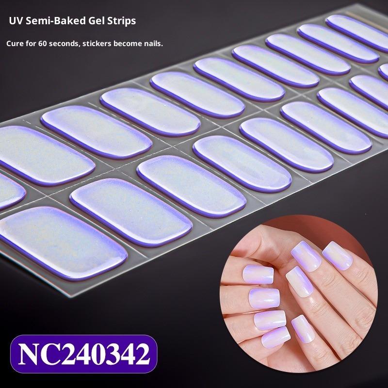 Chameleon Gradient Semi-cured Gel Nail Stickers, Cross-border Mirror Aurora Semi-baked Gel UV Nail Stickers