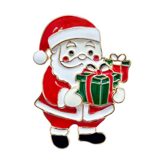 Zinc Alloy Santa Claus Brooch Enamel Cartoon Father Christmas Pin Sweater Coat Backpack Decoration Clothing Accessories Festival Holiday Gift