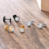Round CZ Stud Earrings, Screw back Cz Studs, Sleeper Cz Studs, Unisex Jewelry