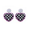 New Autumn And Winter Style Retro Fashion Colorful Personalized Earrings Geometric Square Love Studs