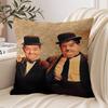 Pc Laurel und Hardy Klassische Stummfilmkomödie Porträt Kissenbezug D Doppelseitiger Druck Polyester Kissenhülle für Sofa Vint