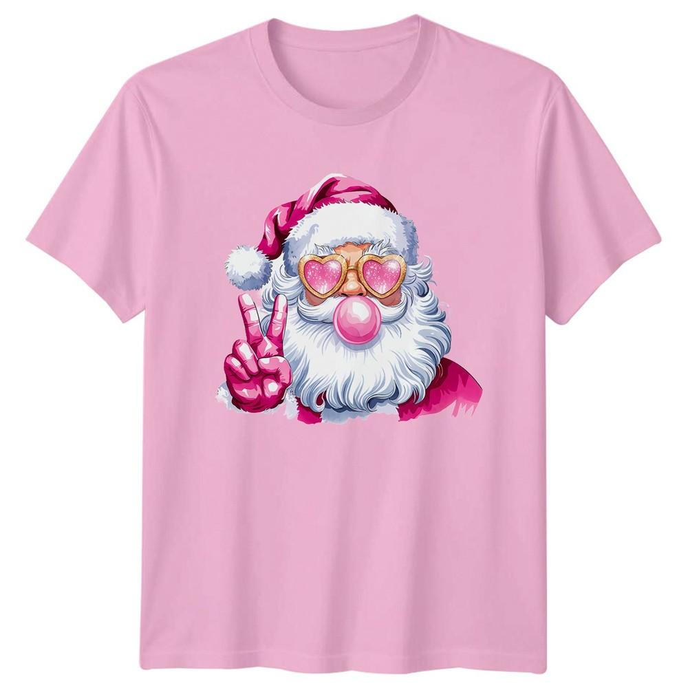 Modern Santa Christmas Holidays Unisexs TShirt Unisexs Tee Bubblegum Graphic Top