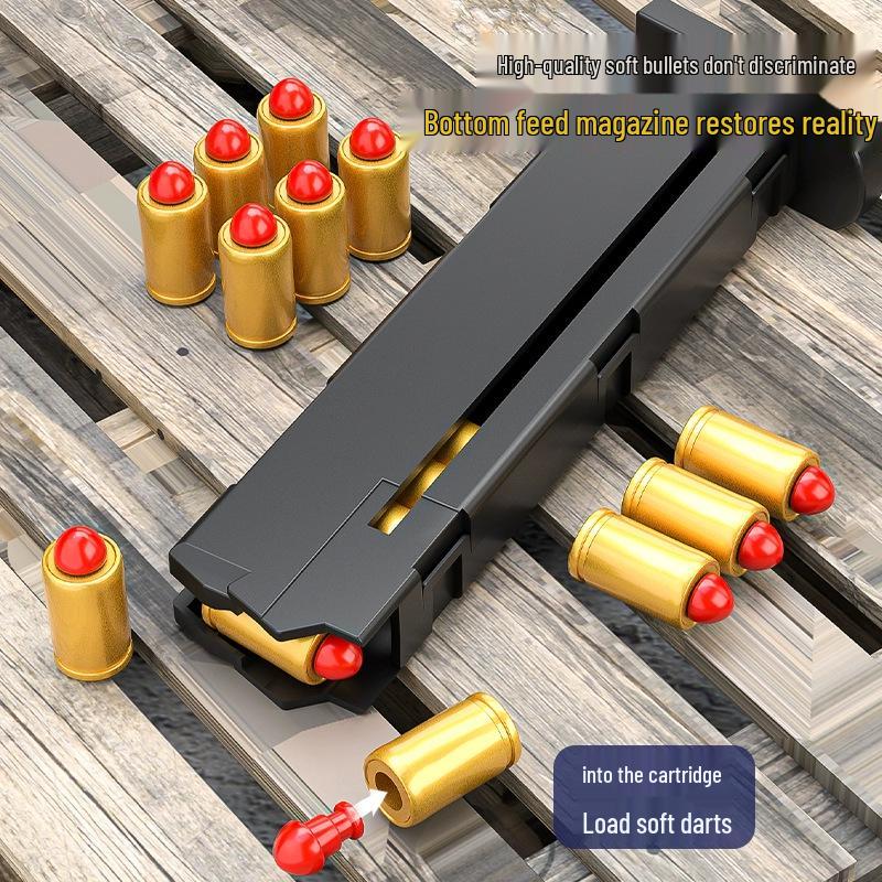 1911 Burst Fire Blowback Toy Gun: Soft Bullet Glock & Desert Eagle Style for Boys