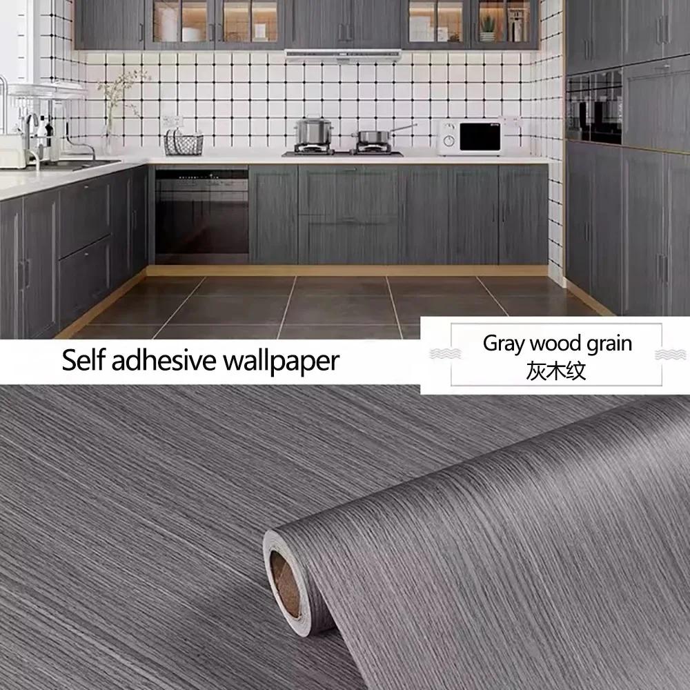 Waterproof Wood Grain Wallpaper Tables Wardrobes Cabinets Furniture Renovation Decoration Self Adhesive Wallpaper