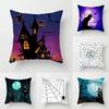 Halloween Theme Pillow Cover Car Office Living Room Sofa Halloween Pumpkin Lantern Decoration Pillow Cover