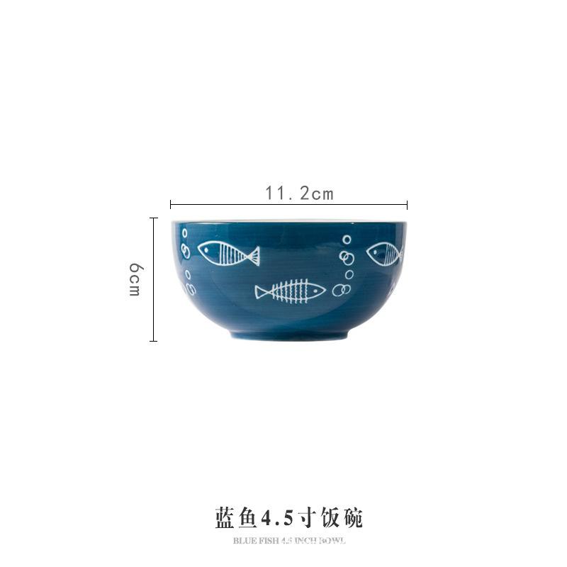 Dish Set Cute Ceramic Salad Bowl Noodle Bowl Soup Bowl Rice Bowl Plate Vegetable Plate Fish Plate Household Tableware