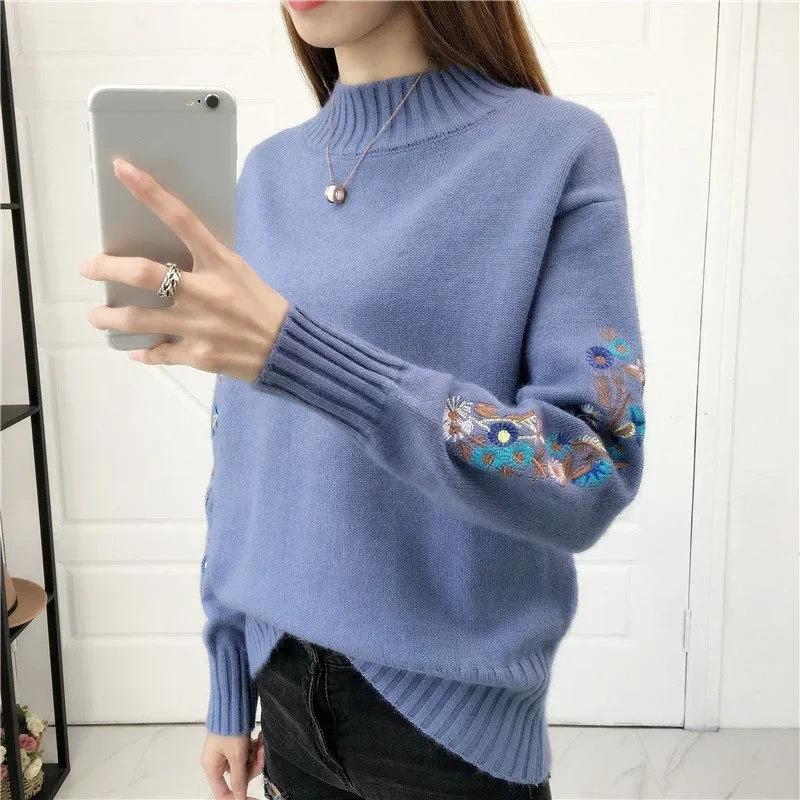 Sweater for Women Autumn Winter Thickened Pullover Warm High Neck Knitted Stretchy Long Sleeve Oversize Jumper Tops