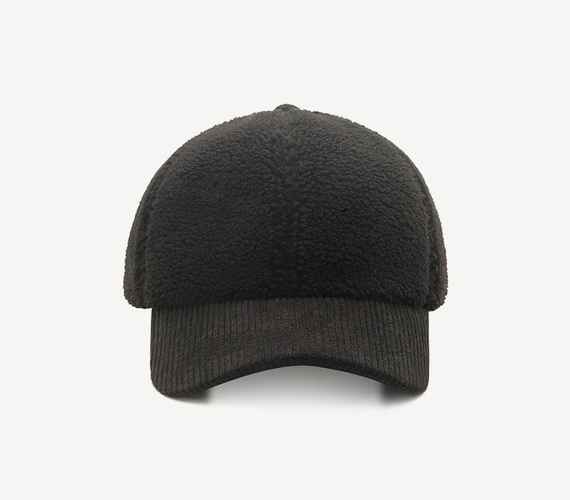 Versatile solid color Korean teddy wool lamb wool baseball cap children winter casual warm cap trendy man