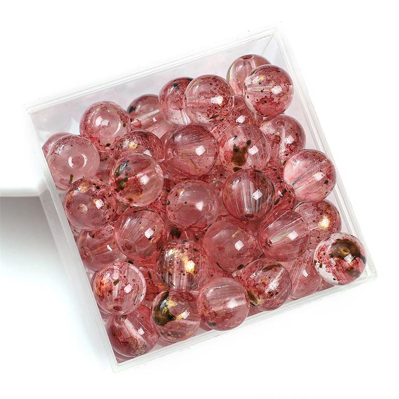30/50pcs Crystal Glass Beads Ice Permeating Ink Halo Dyeing Sprinkles Golden Loose Spacer Beads for Jewelry Making