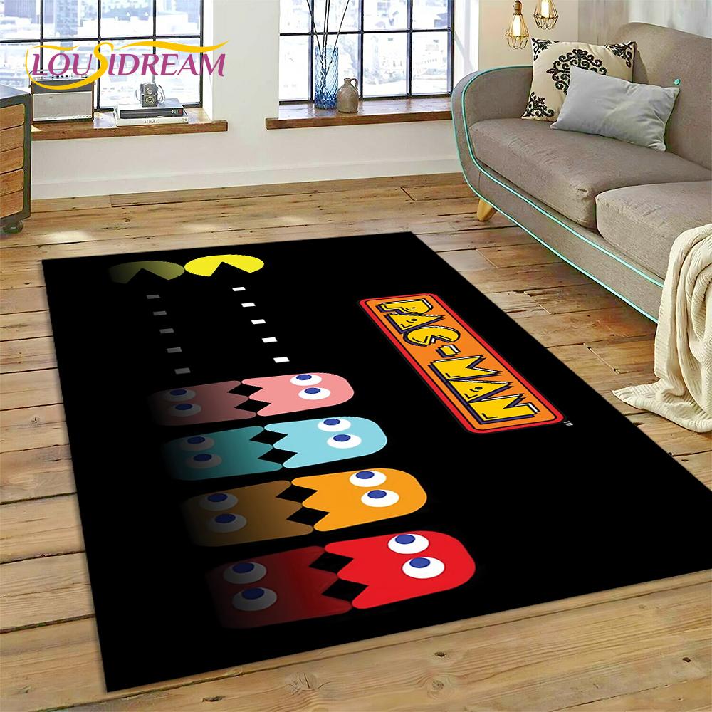 3D Retro Pakkuman Classics Game Carpet Rug for Bedroom Living Room Home Sofa Decoration,Children Game Large Decor Floor Mat Gift