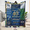 Happy 40th Birthday Celebration Blanket Soft & Cozy Suitable for Bed Office Seaside for All Seasons Modern Gifts For Family Or Friends