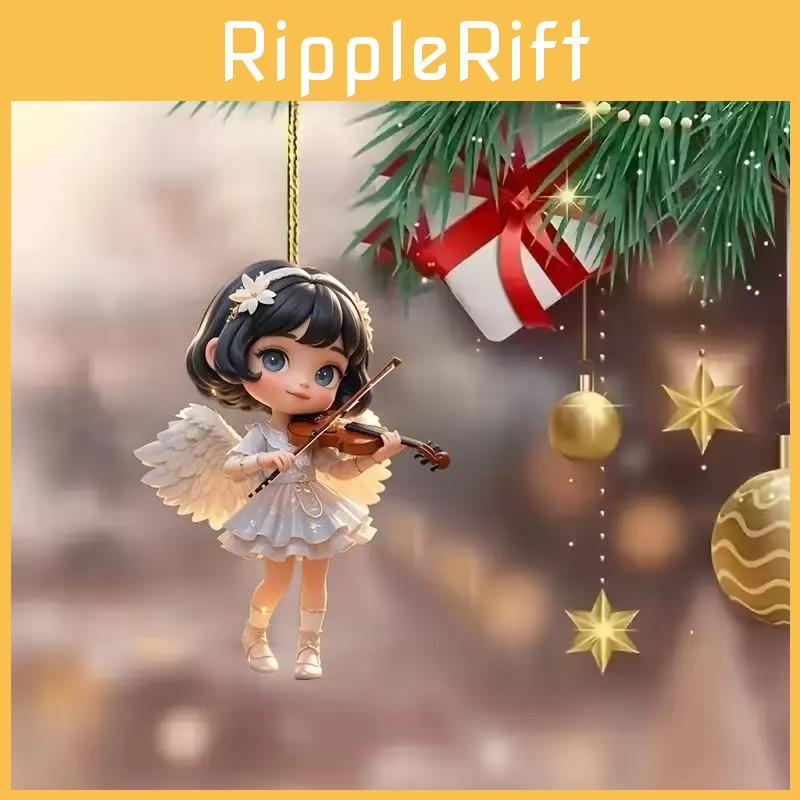 Acrylic Angel Violinist Car Pendant With Elegant Minimalist Design For Interior Decor