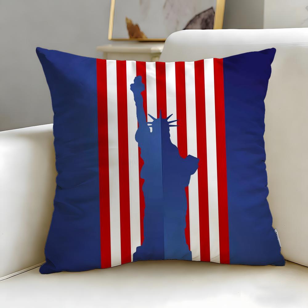 classic holiday Independence Day Cushion Cover Soft EasyWash Pillow Case Versatile for Couch Bed Travel and Office