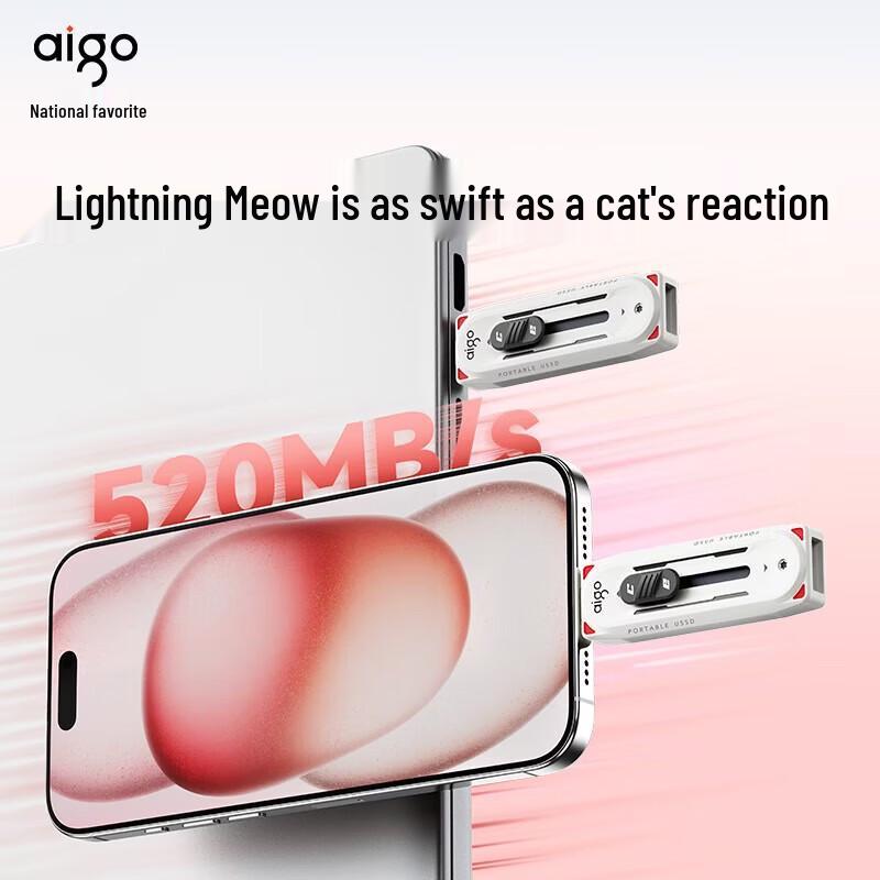 aigo M0 256 ГБ USB3.2 Type-C Двухсторонний интерфейс SSD Флеш-накопитель