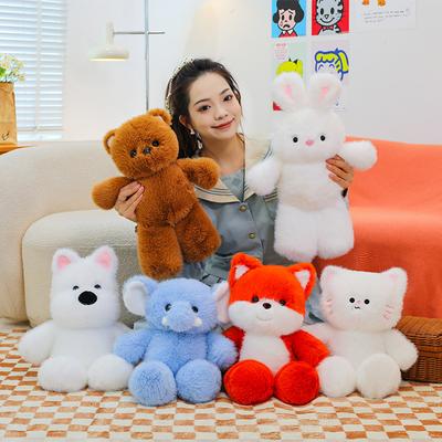Neue niedliche laufende Drei-Blumen-Katze Bär Hase Puppe Plüschtier Puppe Wurfkissen Mädchen Kinder Geburtstagsgeschenk