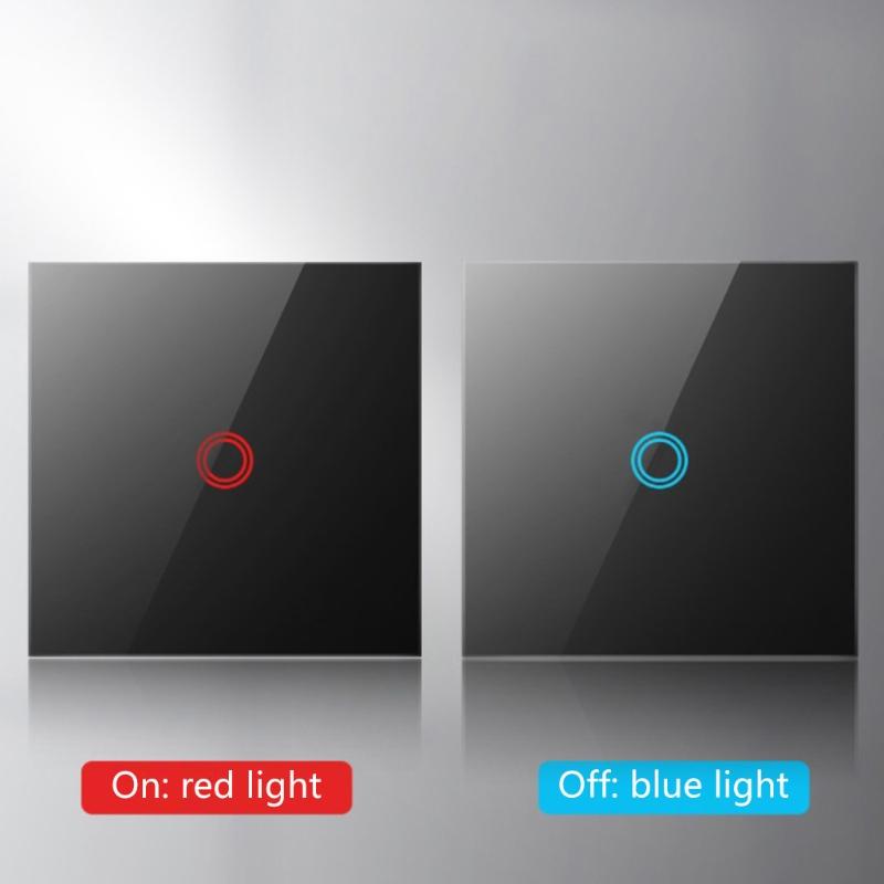 Comutator cu Senzor Tactil Standard UE Panou din Sticlă Cristal Călit Putere 1/2/3 Module 1 Mod 220V Comutatoare pentru Lampă de Perete Pornit