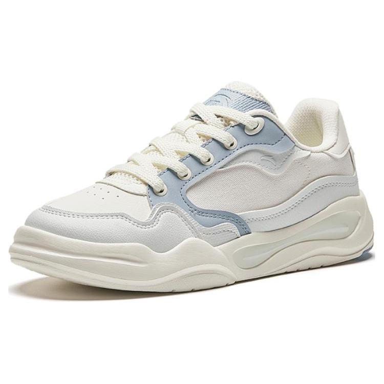 New Anta Tianxing Anti Slip And Wear Resistant Breathable Low Top Skateboard Shoes Women's White Blue 122428052-1