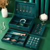 Large Capacity Velvet Jewelry Organizer Box - Multi-Layer Storage Case with Drawers for Rings, Earrings, Necklaces & Bracelets