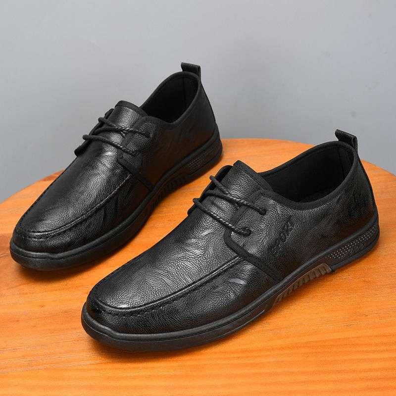 

2025 new men s casual leather shoes soft sole non-slip waterproof oil-proof chef shoes hotel work shoes work shoes men 38