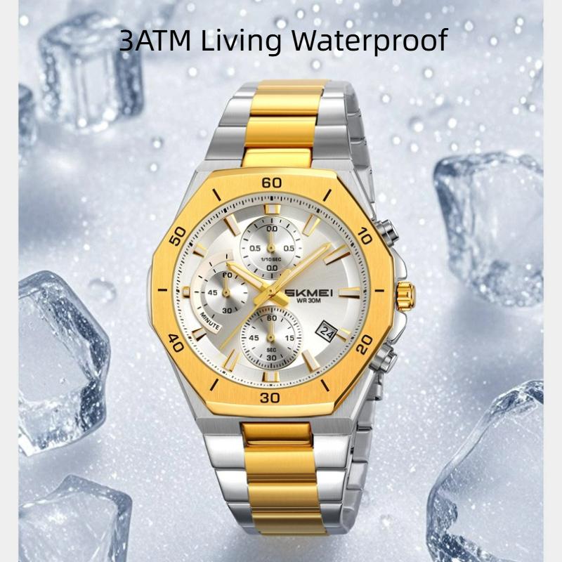 Skmei Men Watch Business Militray Wristwatch 6-Hand Chronograph Quartz Casual Fashion Luxury Relogio Masculino