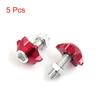 5 Pcs Red Metal License Plate Frame Bolt Screws Decoration for Motorbike Truck