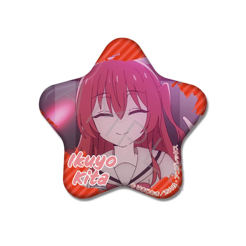 SYNC INNOVATION the D Kita Ikuyo Can 60mm "Bocchi Rock!" Star-Shaped Badge, Approx. Square, SYNC-BTRSTR-D