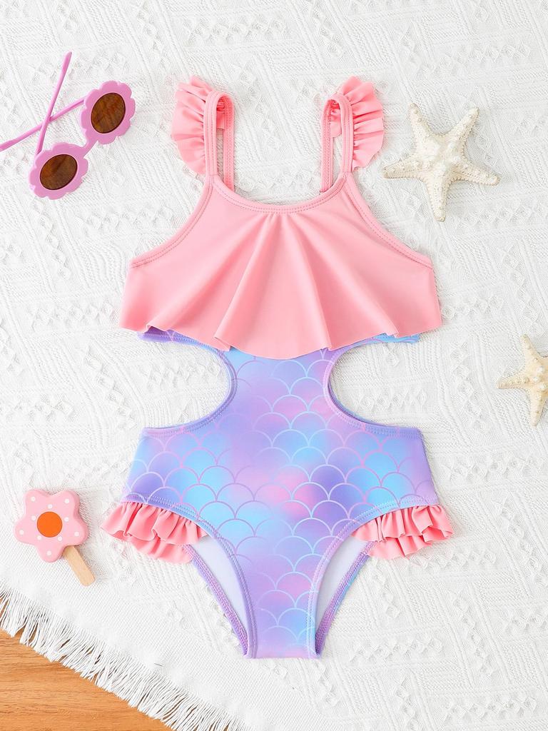 2026 Cute Girls' One-Piece Swimwear - Small & Medium Children's Bikini