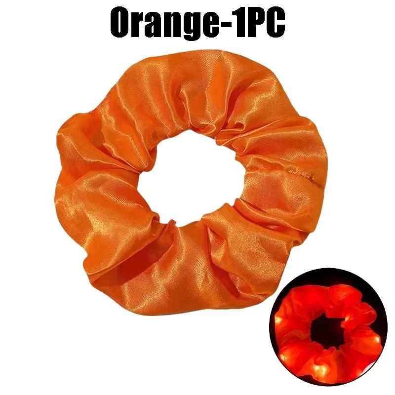 LED Luminous Scrunchies Hairband Ponytail Holder Headwear Elastic Satin Hair Bands Girl Hair Accessories for Party