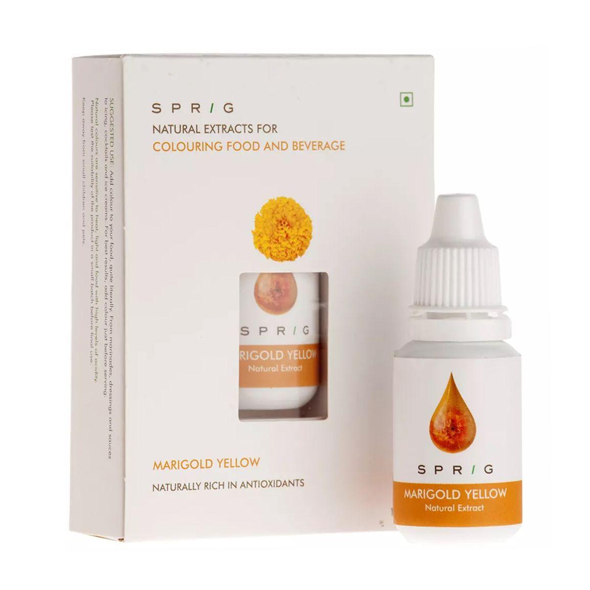 Натуральный пищевой краситель: желтый (15 мл), Marigold Yellow Natural Colour Extract,  Sprig