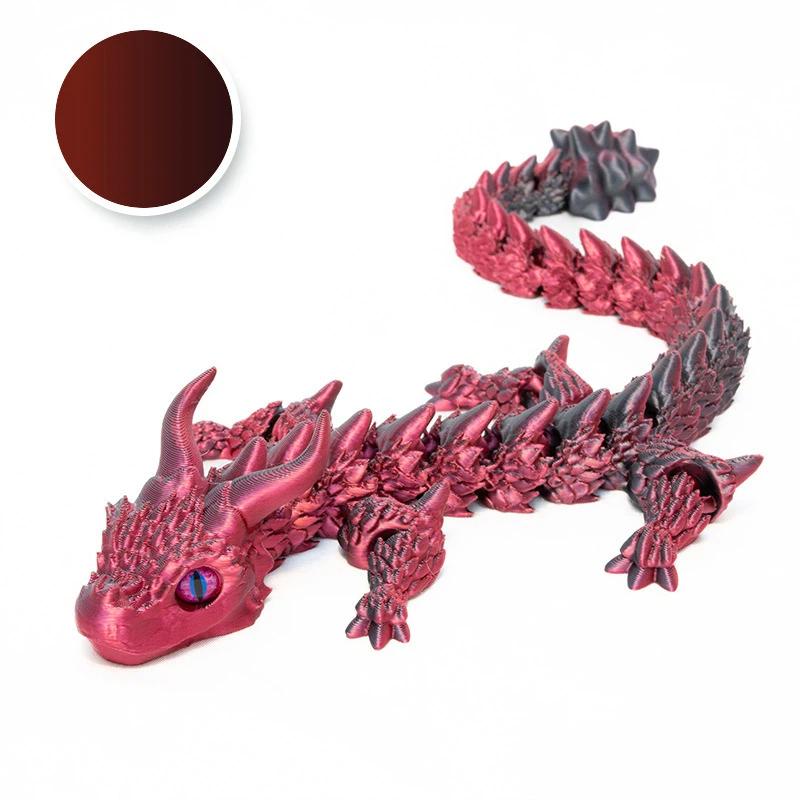 Fun 3D Printed Articulated Dragon 30cm Fidget Craft Ornament Cute Desktop Decor Gift for Children Adults Home Office Use