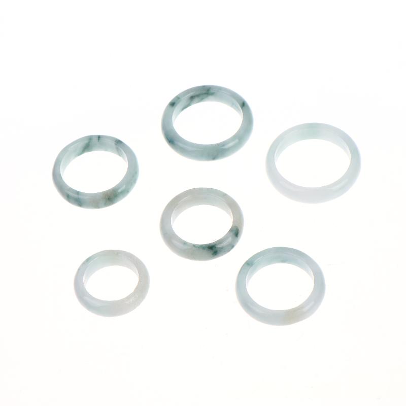 1 Pcs A Grade Jadeite Ring For Men And Women White Ice Type Finger Ring Simple Style Unisex Ring