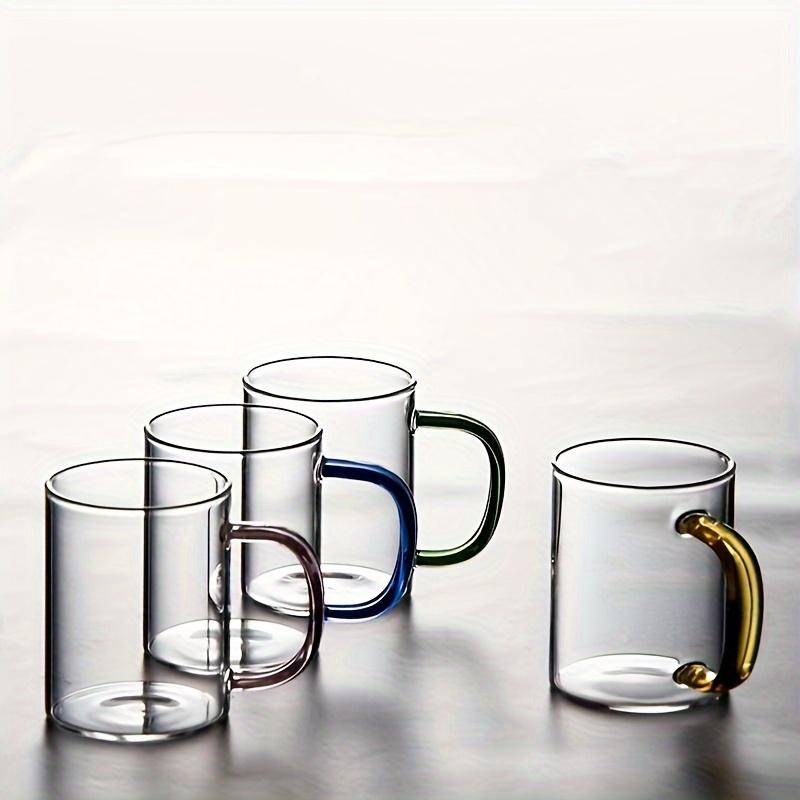 6pcs Glass Cups With Handle High Borosilicate Glass Water Cup Iced Coffee Cups 10.14oz Drinking Glasses For Juice Milk Tea And More Summer Winter Drin