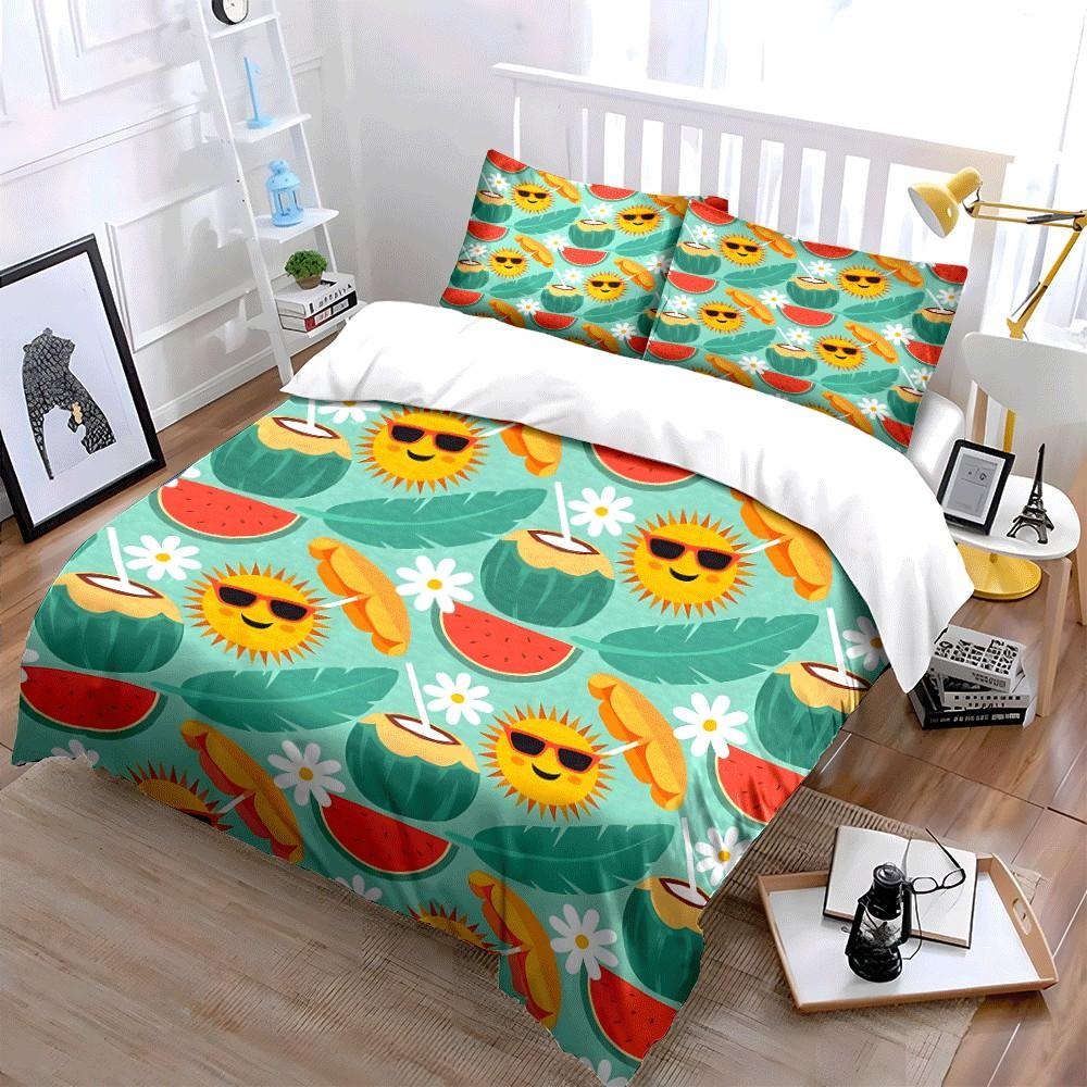 Summer Vibes Tropical Essentials Set Exquisite Three-Piece Bedding Set Gift For Kids And Adults