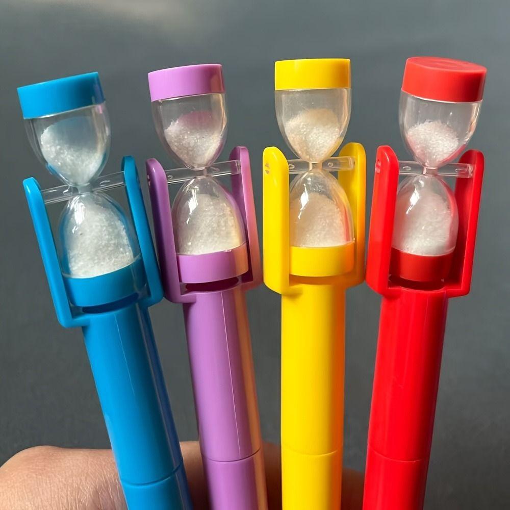 Black Ink Hourglass Ballpoint Pen Plastic Material Sand Clock Pen  Study Gift