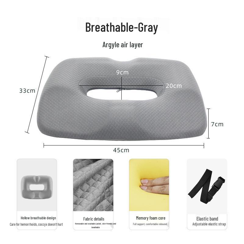 Ortopedický kostrční polštář pro úlevu od hemoroidů, těhotenství a podporu při zlomeninách s pohodlím pro záda a boky