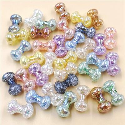 Moda Criativa Artesanal 5pcs Pulseira Colar Acessórios Brincos Fazendo Materiais para Joias DIY Cor AB Acrílico Haltere Contas Soltas