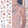 1 Sheet New Watercolor Flowers Tattoo Sticker Cherry Blossom Temporary Tattoo Water Transfer Body Art Decoration Petal Decals